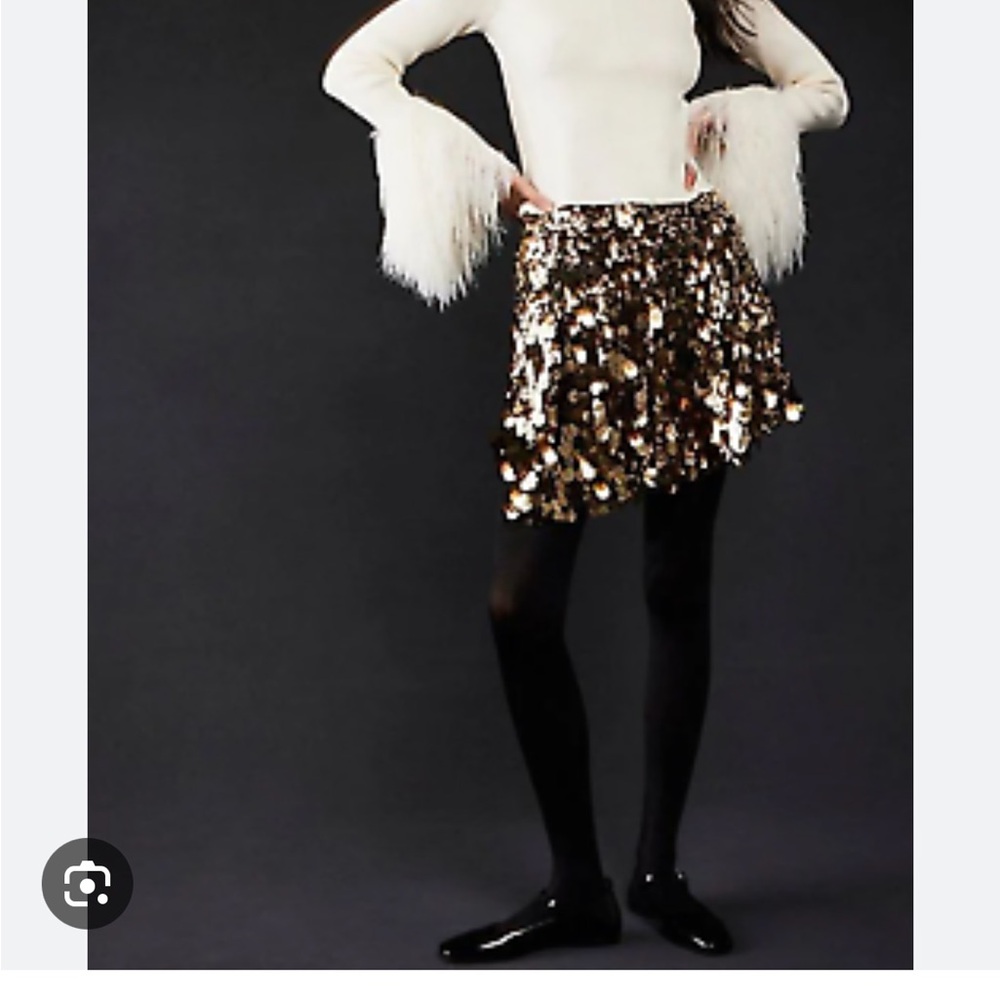 Free People can’t get enough gold Sequin Skirt s